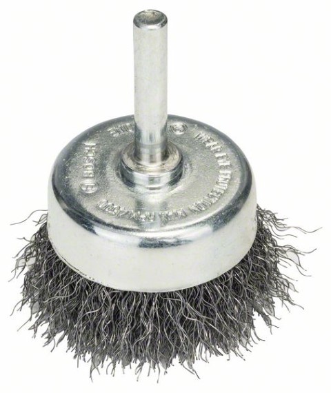 CUP BRUSHES - CRIMPED WIRE50 MM 0.2 MM THICK WIRE 